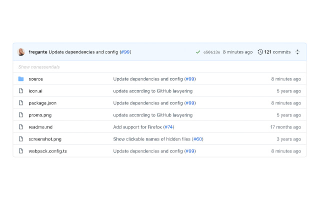 GitHub'daki Dosyaları Chrome web mağazasından OffiDocs Chromium çevrimiçi ile çalıştırılacak şekilde gizleyin