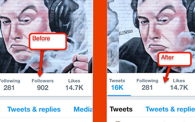 Hide Follower Amounts on Twitter  from Chrome web store to be run with OffiDocs Chromium online