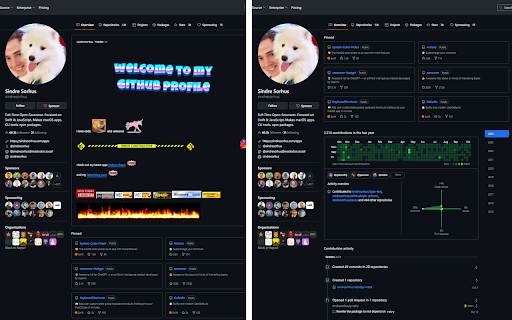 Hide GitHub Profile Readme  from Chrome web store to be run with OffiDocs Chromium online