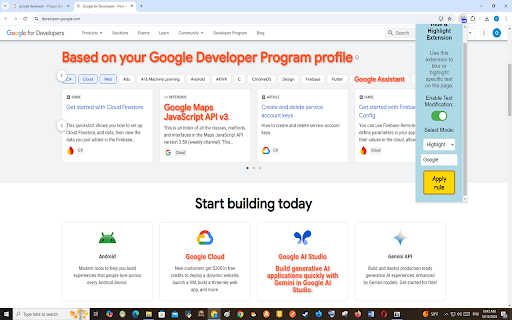 Hide  Highlight  from Chrome web store to be run with OffiDocs Chromium online