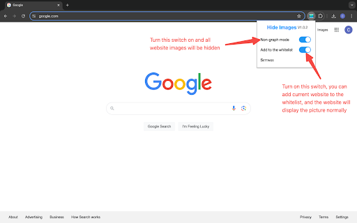 Hide Images/Videos  from Chrome web store to be run with OffiDocs Chromium online