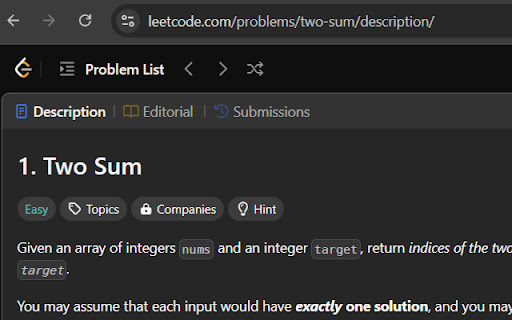 Hide Leetcode Solutions  from Chrome web store to be run with OffiDocs Chromium online
