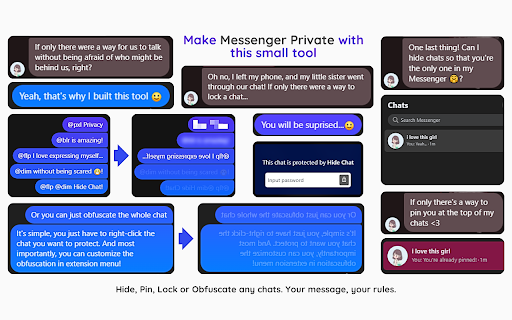 Hide Me Chat  from Chrome web store to be run with OffiDocs Chromium online