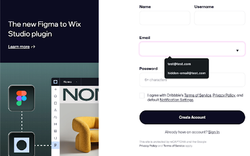 Hide My Email Suggester  from Chrome web store to be run with OffiDocs Chromium online