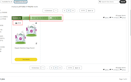 Hide not ETV zero  from Chrome web store to be run with OffiDocs Chromium online