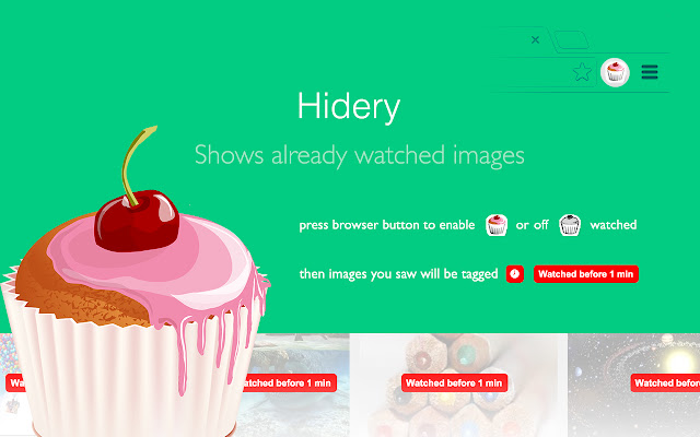 Hidery tag watched images  from Chrome web store to be run with OffiDocs Chromium online