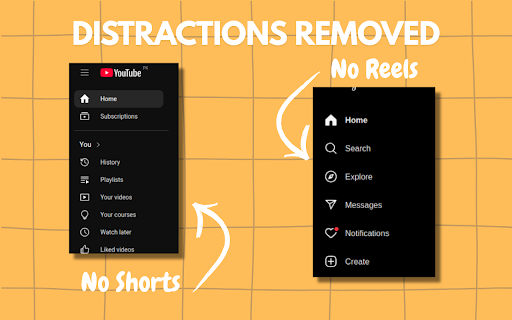 Hide Shorts and Reels  from Chrome web store to be run with OffiDocs Chromium online
