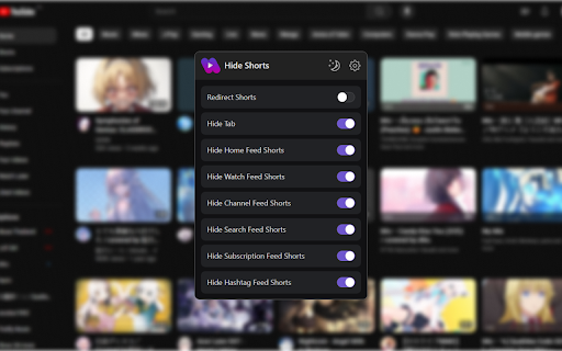 Hide Shorts for YouTube  from Chrome web store to be run with OffiDocs Chromium online