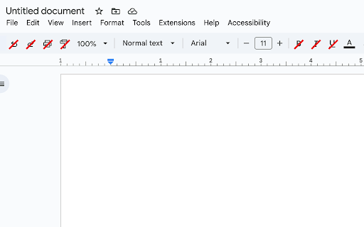 Hide some Google Docs buttons  from Chrome web store to be run with OffiDocs Chromium online
