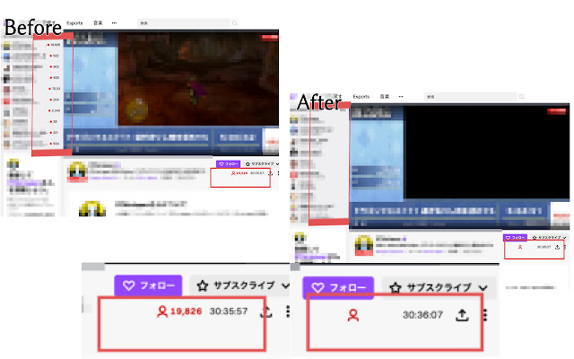 Hide Twitch Viewer count  from Chrome web store to be run with OffiDocs Chromium online