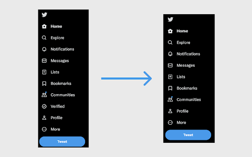 Hide Twitter Verified  from Chrome web store to be run with OffiDocs Chromium online
