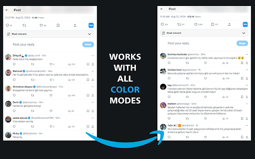 Hide Verified Replies  from Chrome web store to be run with OffiDocs Chromium online