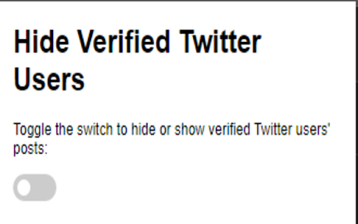 Hide Verified Twitter Users  from Chrome web store to be run with OffiDocs Chromium online
