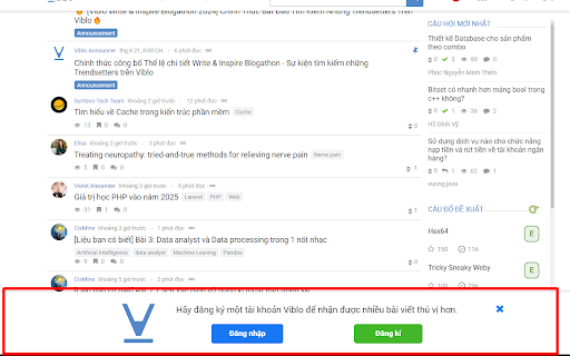 Hide Viblo slider  from Chrome web store to be run with OffiDocs Chromium online