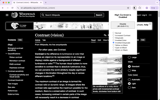 High Contrast V3  from Chrome web store to be run with OffiDocs Chromium online