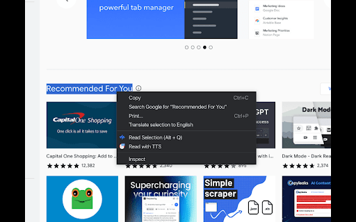 Highlighted Text to Speech  from Chrome web store to be run with OffiDocs Chromium online