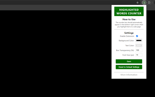 Highlighted Words Counter  from Chrome web store to be run with OffiDocs Chromium online