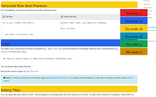 Highlight Headings  from Chrome web store to be run with OffiDocs Chromium online