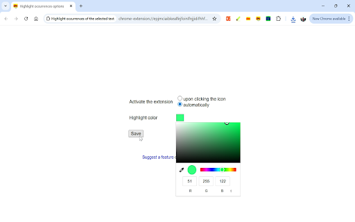 Highlight occurrences of the selected text  from Chrome web store to be run with OffiDocs Chromium online