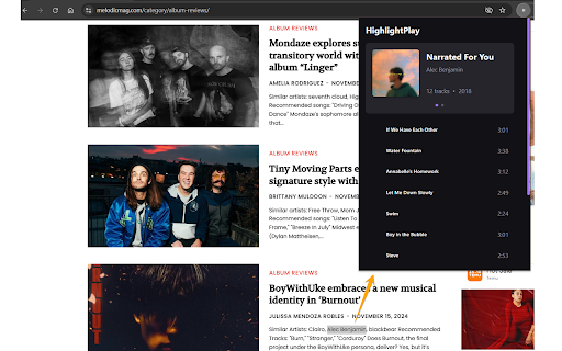 HighlightPlay  from Chrome web store to be run with OffiDocs Chromium online
