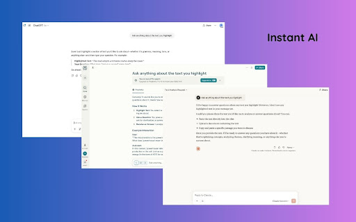 Highlight to ChatGPT, Perplexity, or Claude  from Chrome web store to be run with OffiDocs Chromium online