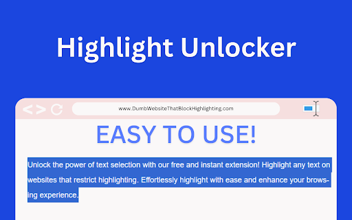 Highlight Unlocker: Bypass Text Restrictions  from Chrome web store to be run with OffiDocs Chromium online