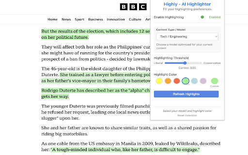 Highly AI Highlighter for productivity  from Chrome web store to be run with OffiDocs Chromium online