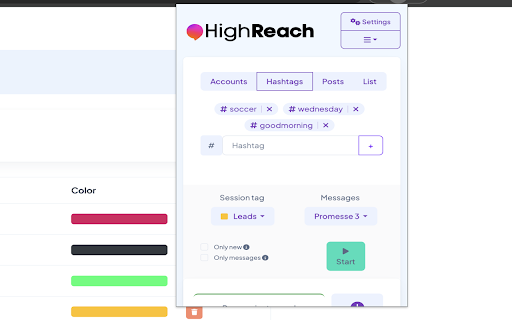 High Reach  from Chrome web store to be run with OffiDocs Chromium online