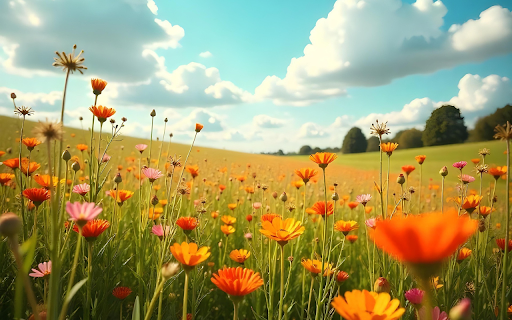 hill of bright yellow flowers  from Chrome web store to be run with OffiDocs Chromium online