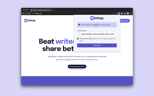Hintsay  from Chrome web store to be run with OffiDocs Chromium online