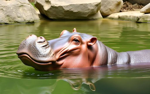 Hippopotamus and pretty ears  from Chrome web store to be run with OffiDocs Chromium online