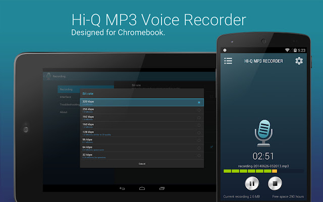 Hi Q MP3 Recorder  from Chrome web store to be run with OffiDocs Chromium online