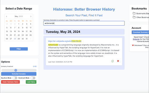 Historease  from Chrome web store to be run with OffiDocs Chromium online