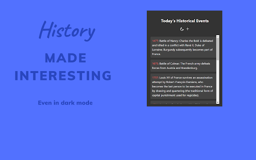 Historical Events On This Day  from Chrome web store to be run with OffiDocs Chromium online