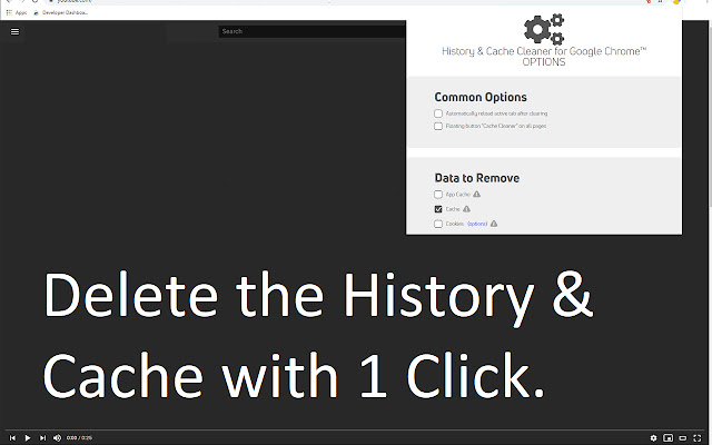 History  Cache Cleaner for Google Chrome™  from Chrome web store to be run with OffiDocs Chromium online