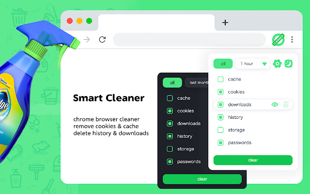 History  Cache Cleaner Smart Clean  from Chrome web store to be run with OffiDocs Chromium online