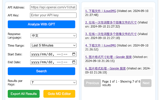 History Insight With GPT  from Chrome web store to be run with OffiDocs Chromium online