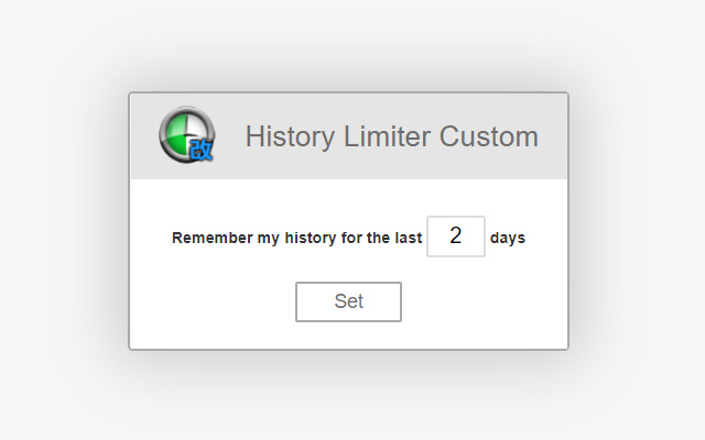 History Limiter Custom  from Chrome web store to be run with OffiDocs Chromium online