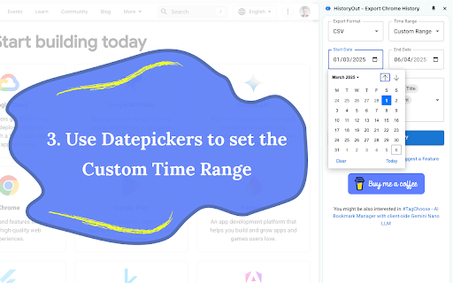 HistoryOut Export Chrome History  from Chrome web store to be run with OffiDocs Chromium online