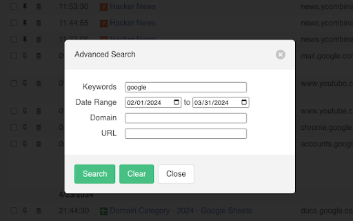 History Plus  from Chrome web store to be run with OffiDocs Chromium online