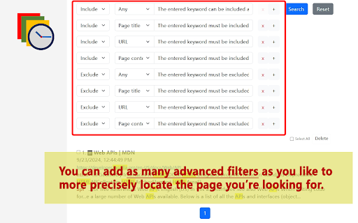History Searchable  from Chrome web store to be run with OffiDocs Chromium online