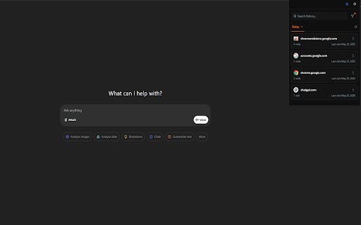 HistoryStore  from Chrome web store to be run with OffiDocs Chromium online