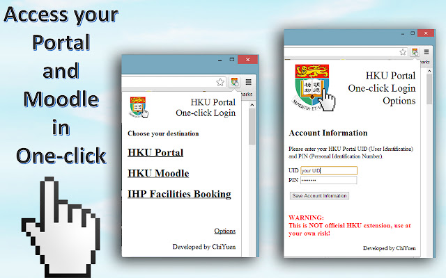 HKU Portal One click Login  from Chrome web store to be run with OffiDocs Chromium online