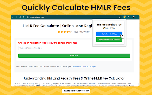 HM Land Registry Fee Calculator from Chrome web store to be run with OffiDocs Chromium online HM Land Registry Fee Calculator from Chrome web store to be run with OffiDocs Chromium online