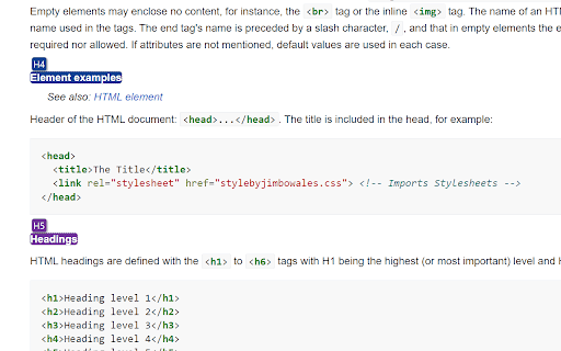Hnspector Inspect headings  from Chrome web store to be run with OffiDocs Chromium online