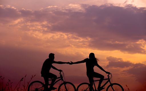 Holding hands while riding a bicycle  from Chrome web store to be run with OffiDocs Chromium online