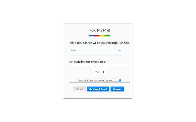 Hold my Mail  from Chrome web store to be run with OffiDocs Chromium online