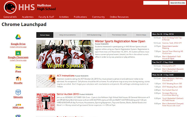 Holliston High School  from Chrome web store to be run with OffiDocs Chromium online
