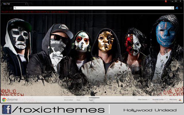 Тема Hollywood Undead від toxic із веб-магазину Chrome, яку можна запускати за допомогою OffiDocs Chromium онлайн