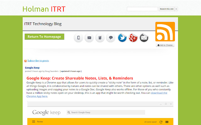 Holman ITRT Blog  from Chrome web store to be run with OffiDocs Chromium online